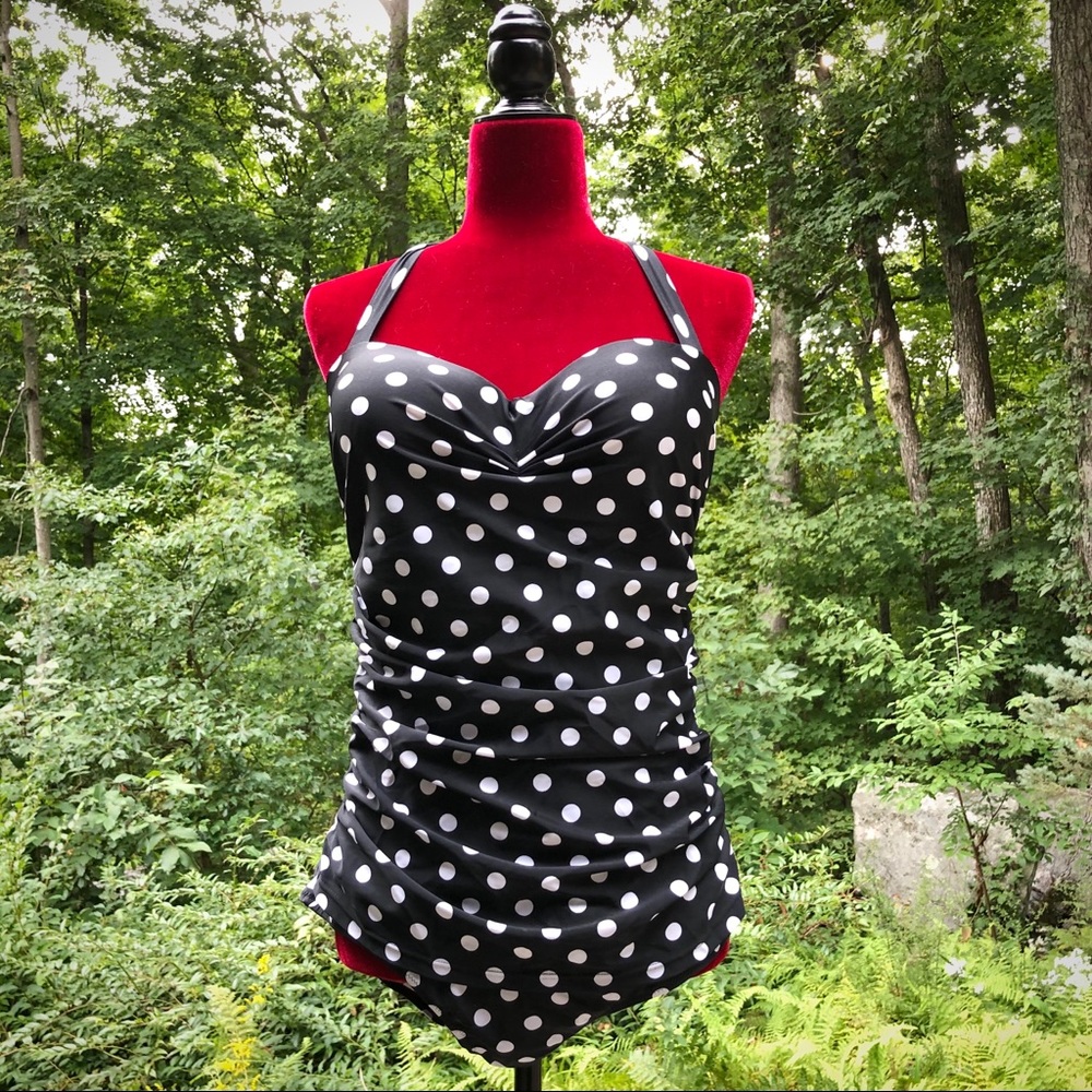 NWOT vintage style, polka dot one piece